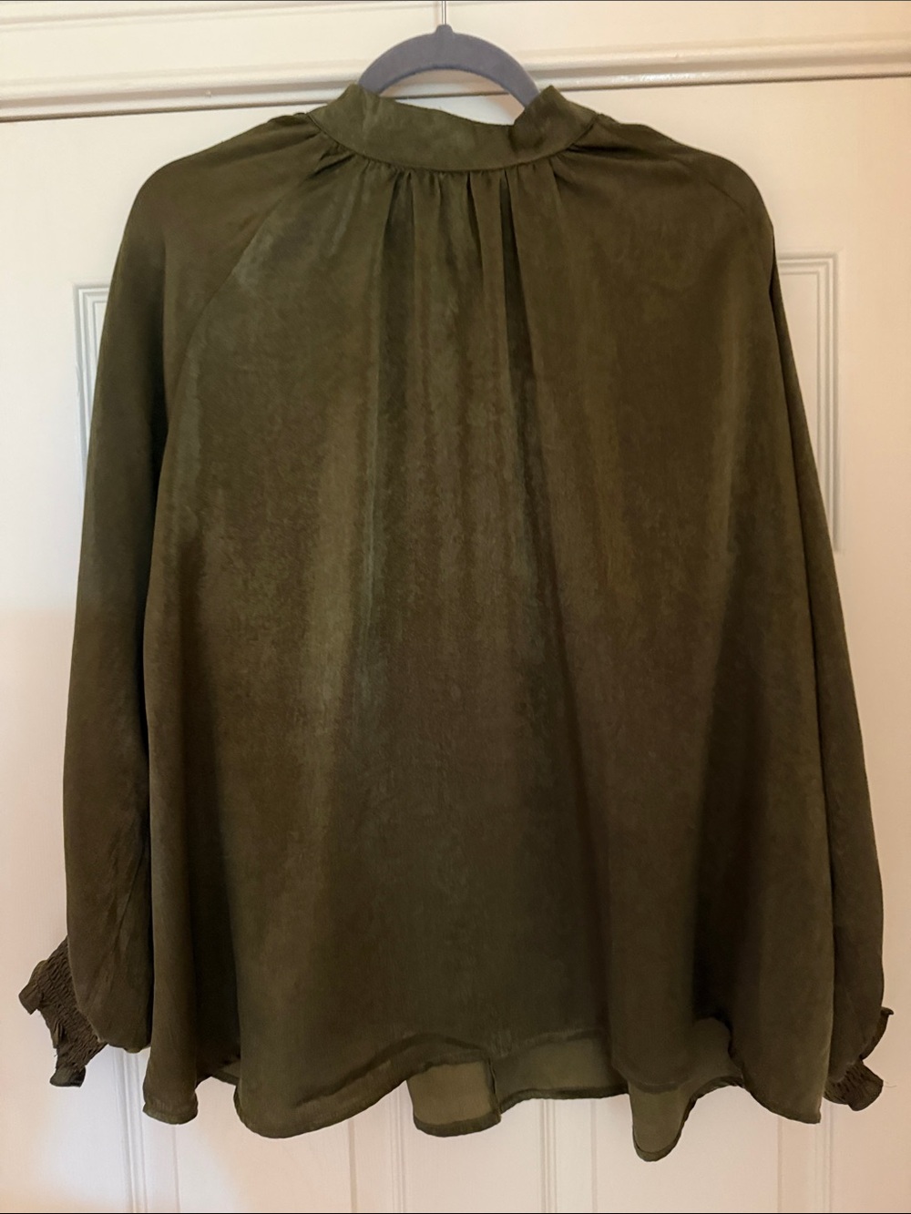NWT glam Olive Green High-Neck Women's Blouse